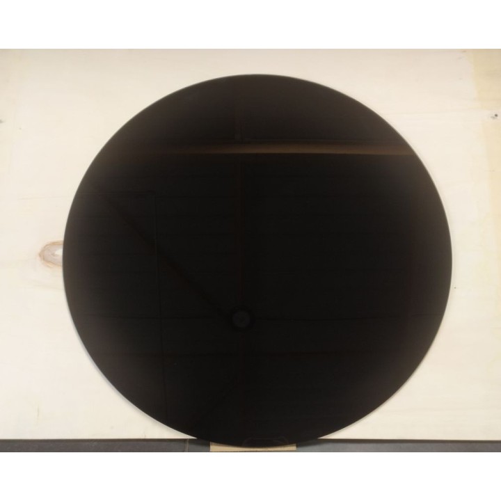 plaque de sol ronde en verre trempé laqué noir