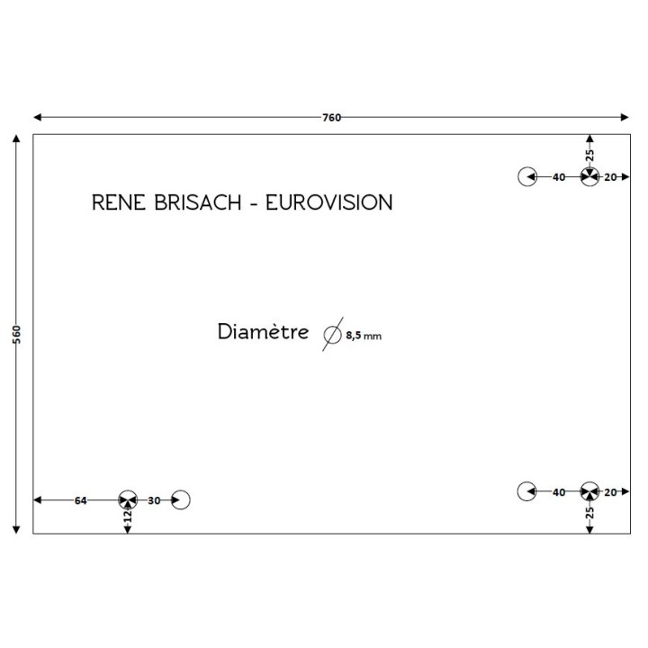 Cristall Brisach EUROVISION (amb forats) - Vidre Rectangle Perforat