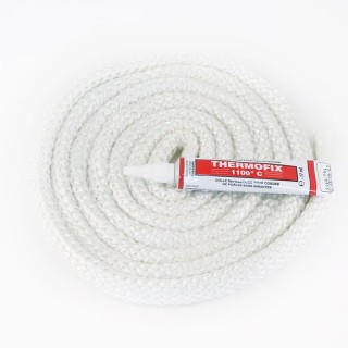 Junta Redonda Trenzada (blanca) ø 12 mm x 2,5 m + pegamento - Capska