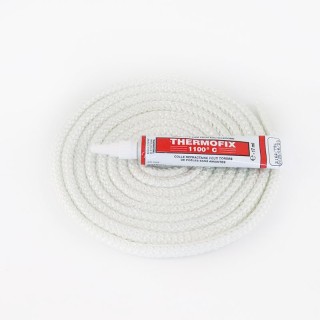 Junta Redonda Trenzada (blanca) ø 7 mm x 2,5 m + pegamento - Capska