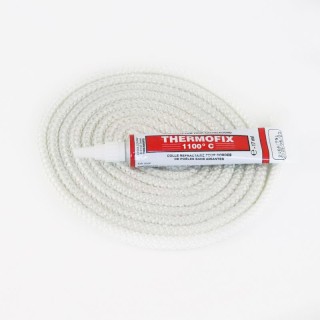 Junta Redonda Trenzada (blanca) ø 6 mm x 2,5 m + pegamento - Capska