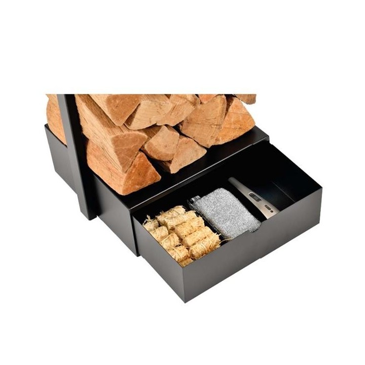 Esterel Black Log Rack Emmagatzematge de fusta - Capska
