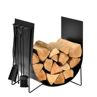 Leñero Duo y servidor de almacenamiento de madera Edonis - Capska