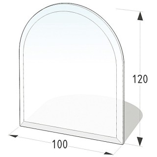 Verre de sol arc de cercle 100x120 cm - Épaisseur 8 mm