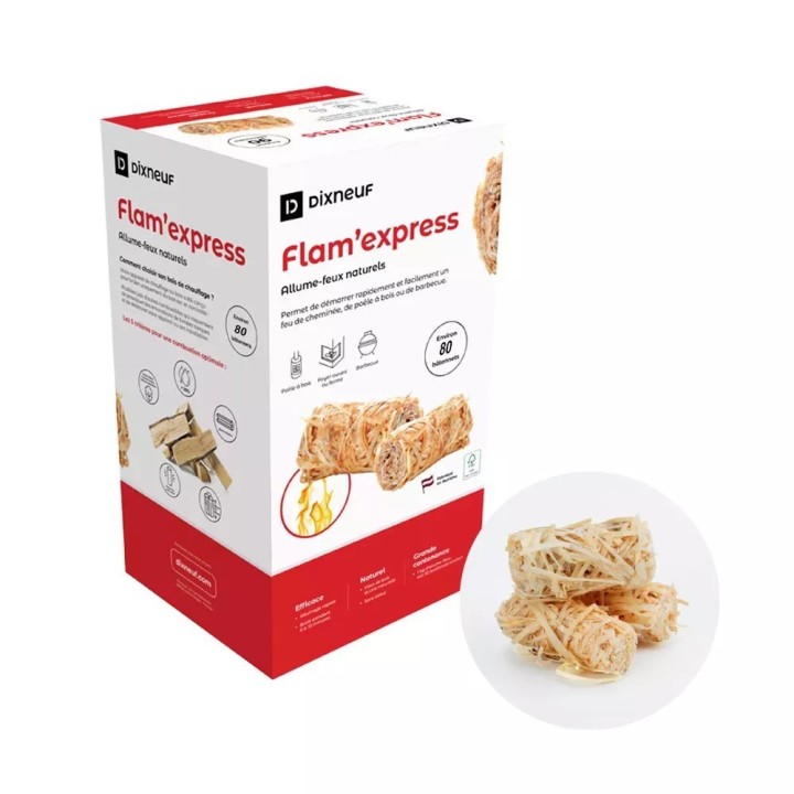 Box Flam'Express Dixneuf - Expositor 60 cajas encendedores de lana de madera