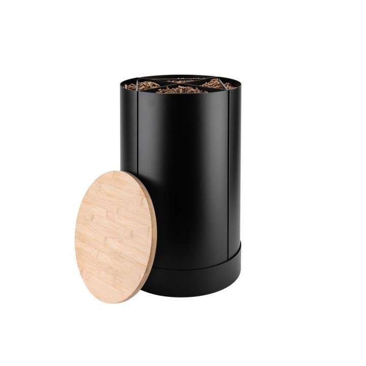 Reserva de Pellets Fractio Negro Dixneuf - Tapa de Bambú 4 Compartimentos