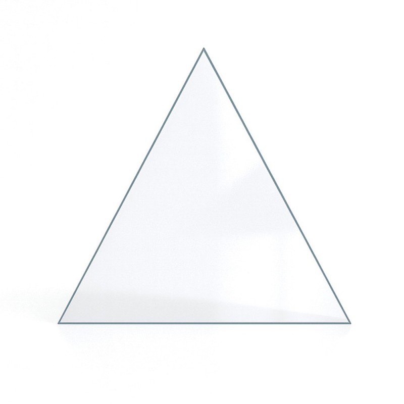 Vidrio curvo para chimenea - Vidrio plano en forma de triángulo rectángulo - Capska