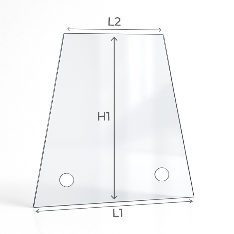 Vidrio plano trapecio rectángulo en vidrio vitrocerámico para insert o estufa de leña - Capska
