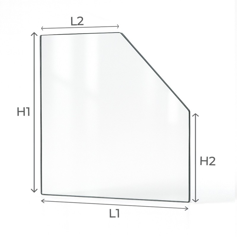 Cristal para chimenea de leña - Vidrio plano con 1 ángulo cortado - Capska