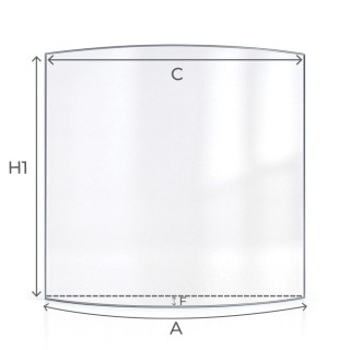 Cristall Austroflamm ARTE - Vidre Corbat 1 angle tallat per estufa de llenya