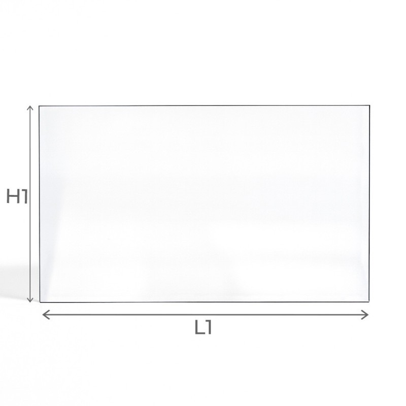 Cristal Philippe FOYER 843 - Vidrio Rectángulo para inserto de chimenea