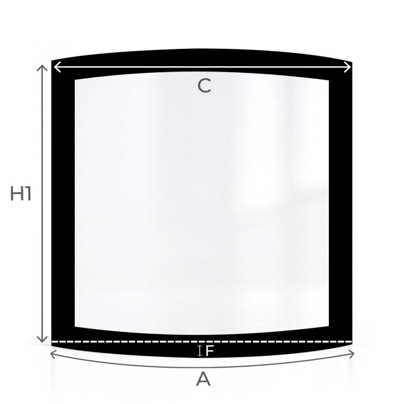 Cristal Focus EDOFOCUS 631 - Vidrio Curvo Serigrafiado para estufa de leña
