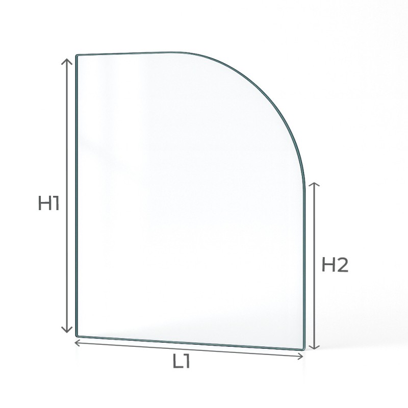 Cristall Franco Belge GASCON 11 KW - Vidre 1 angle arrodonit Dret per estufa de llenya