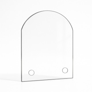 Cristal Godin CHAMONIX VITRE DU FOUR - Vidrio Rectángulo con arco Perforado serigrafiado para inserto de chimenea