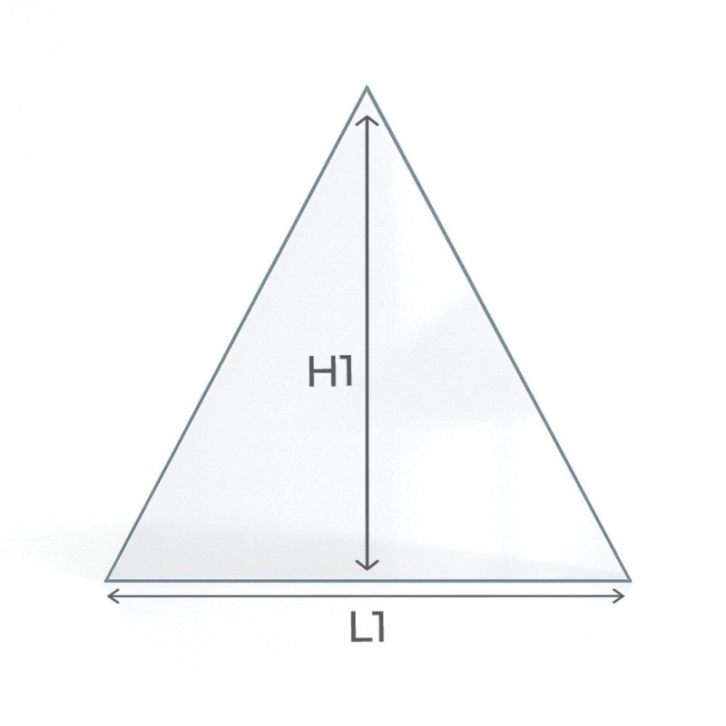 Cristall Focus ARCHI - Vidre Triangle isòsceles per inserit de xemeneia