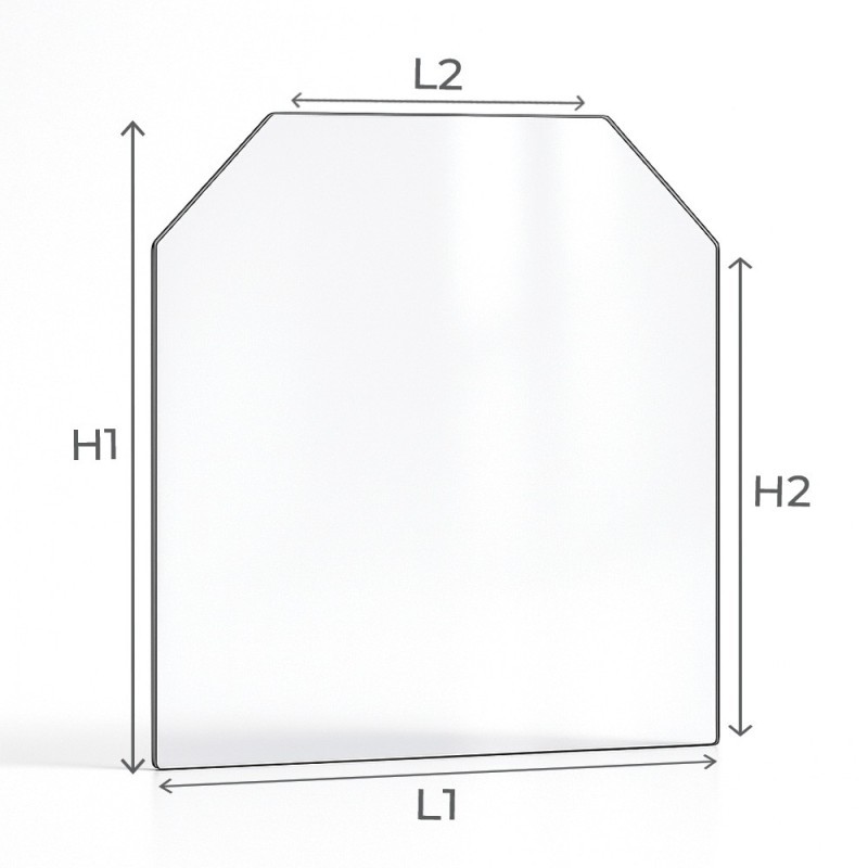Cristall Hunter HERALD 14 - Vidre 2 angles tallats per estufa de llenya