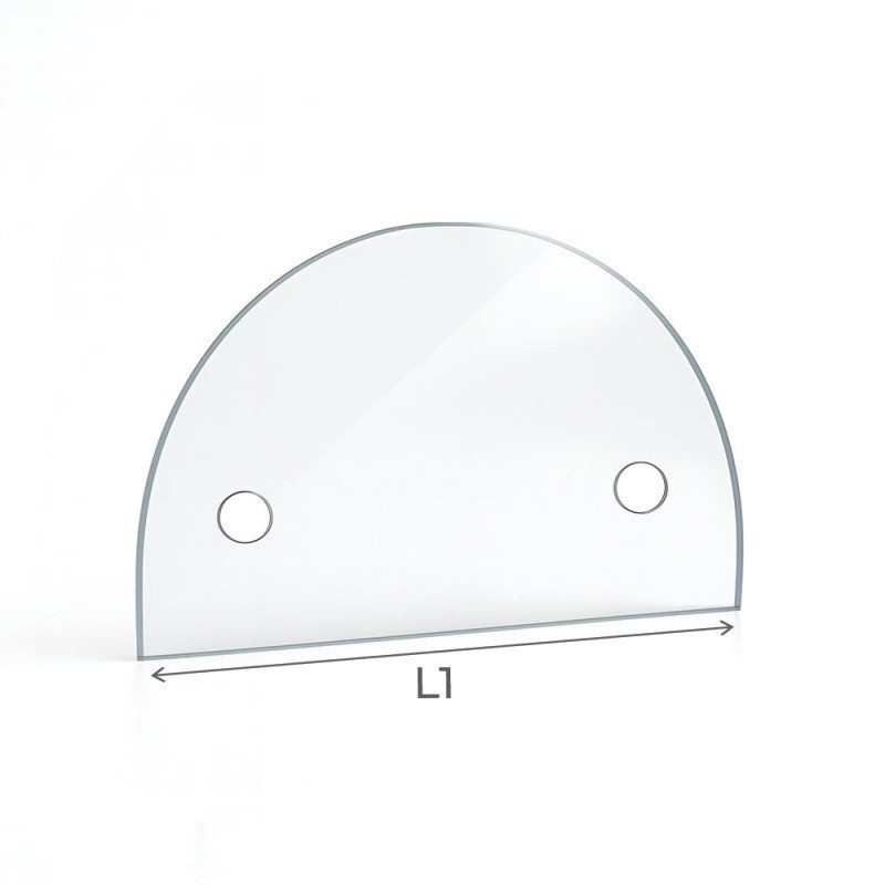Vidrio plano semicircular en vidrio vitrocerámico para insertable o estufa de leña - Capska