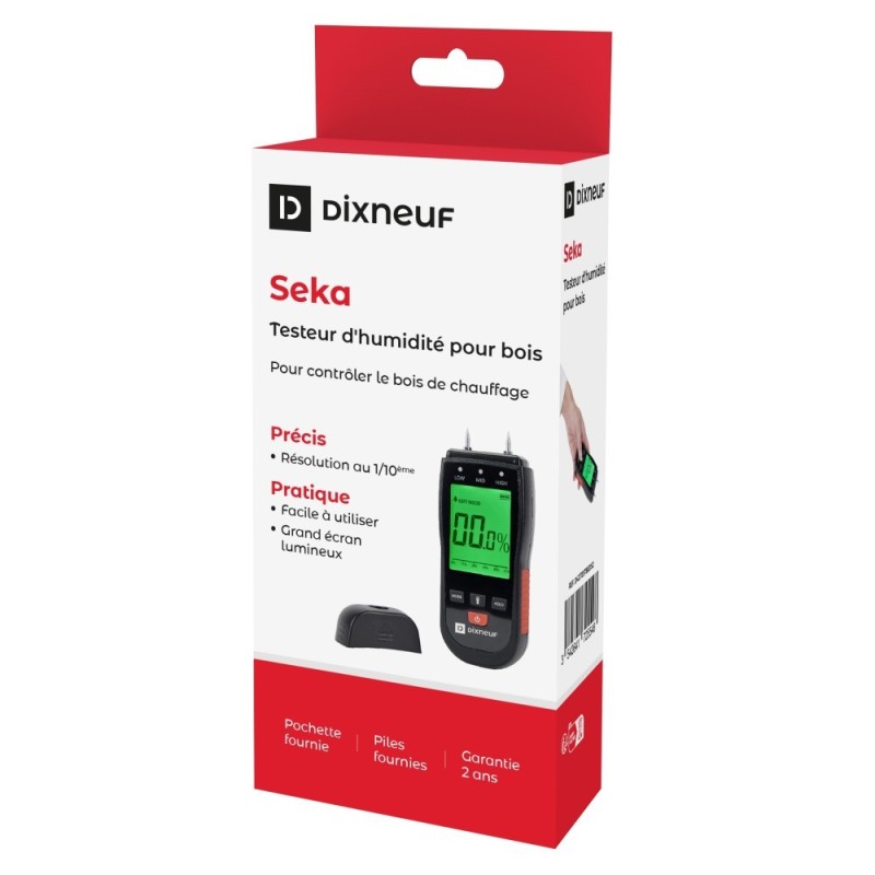 Medidor de Humedad de Madera SEKA Dixneuf - Negro Rojo | Estufa Chimenea