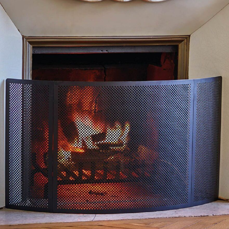 Mampara de protección contra incendios Phoenix de 3 paneles para chimeneas y estufas de leña - Capska