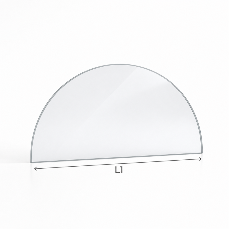Vidrio para insert de leña a medida - Vidrio plano semicircular - Capska