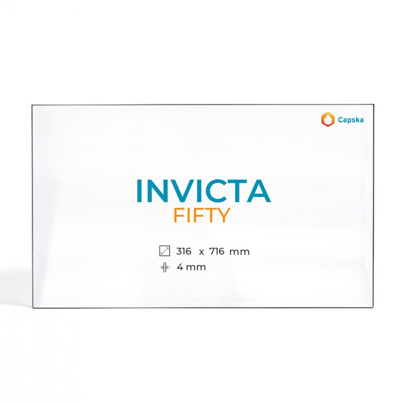 Cristal Invicta FIFTY - Vidrio Ovalado para Estufa de Leña