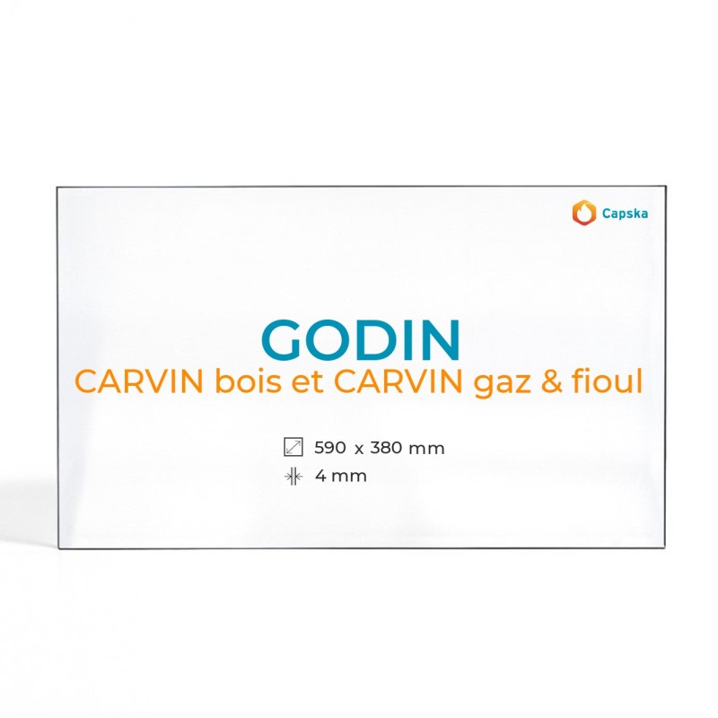 Cristall Godin CARVIN BOIS ET CARVIN GAZ & FIOUL - Vidre Rectangle per estufa de llenya