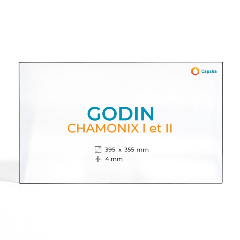 Cristall Godin CHAMONIX I ET II - Vidre Rectangle per estufa de llenya