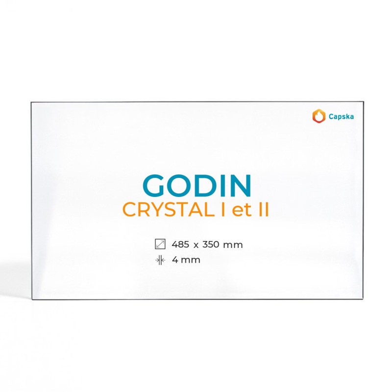 Cristall Godin CRYSTAL I ET II - Vidre Rectangle per estufa de llenya