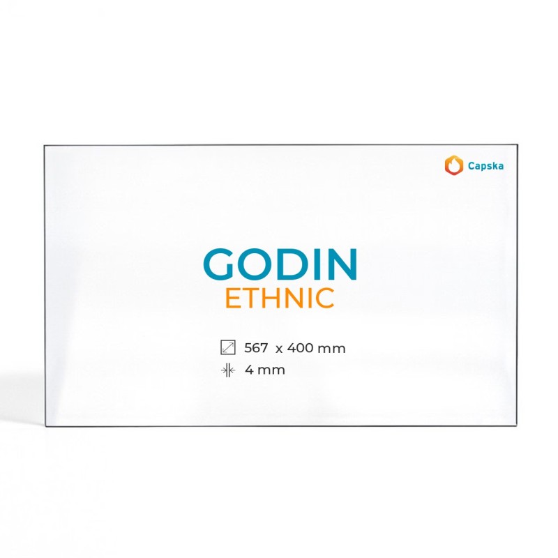 Cristal Godin ETHNIC - Vidrio Rectángulo para estufa de leña