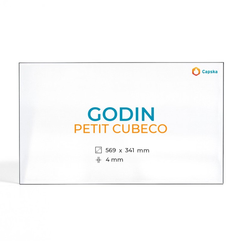 Cristall Godin PETIT CUBECO - Vidre Rectangle per estufa de llenya