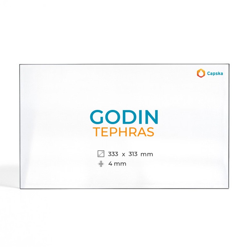 Cristal Godin TEPHRAS - Vidrio Rectángulo para estufa de leña