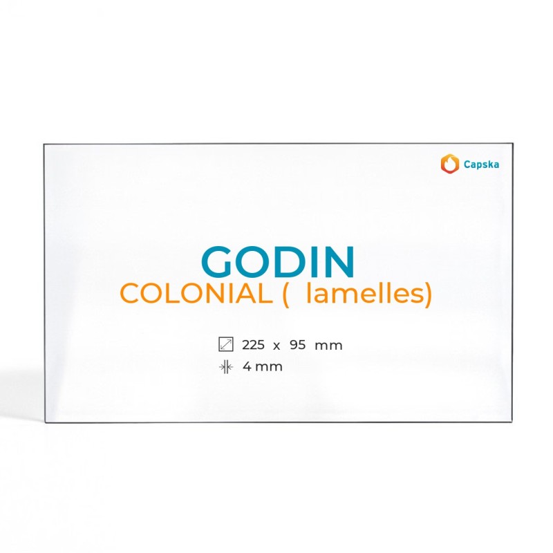 Cristal Godin COLONIAL (À LAMELLES) - Vidrio Rectángulo para estufa de leña