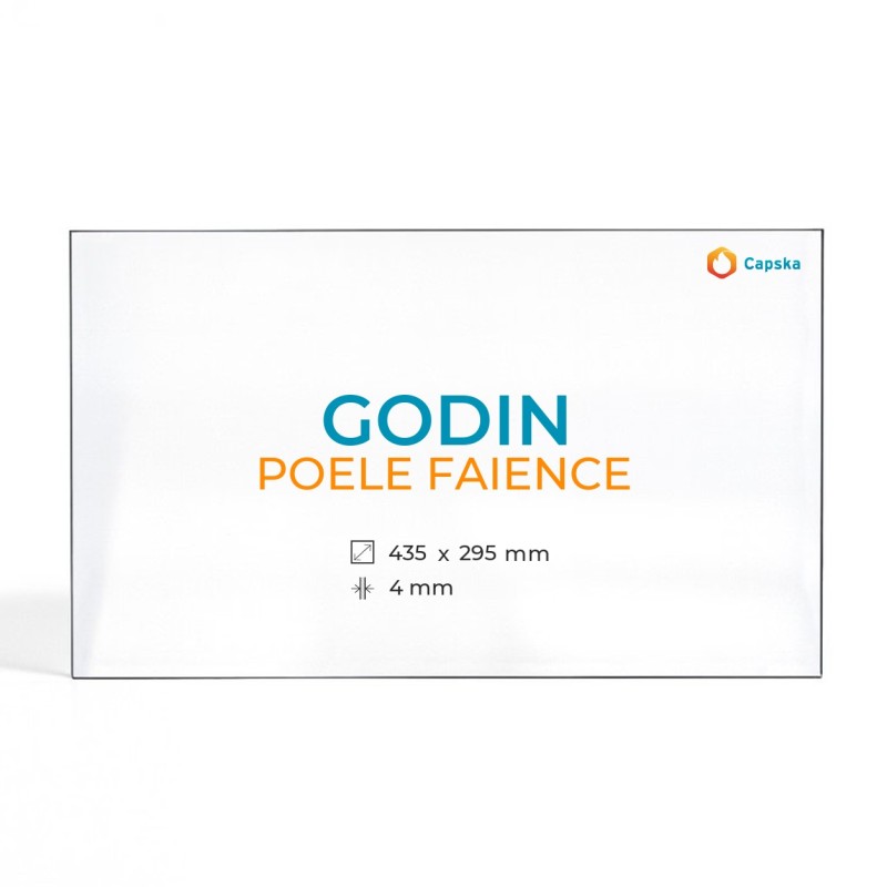 Cristal Godin POELE FAIENCE - Vidrio Rectangular para Estufa de Leña