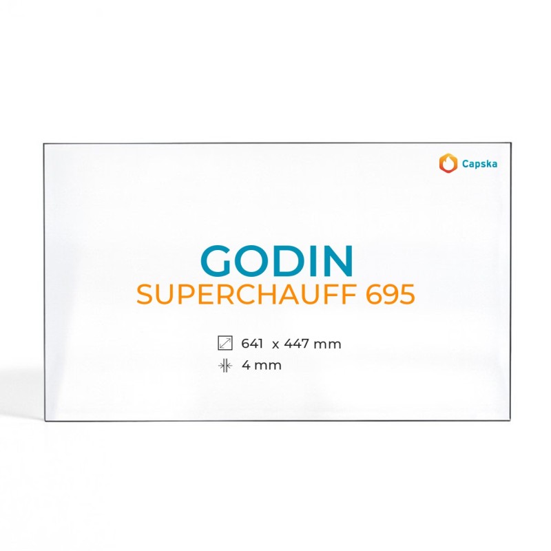 Cristall Godin SUPERCHAUFF 695 - Vidre Rectangle per xemeneia