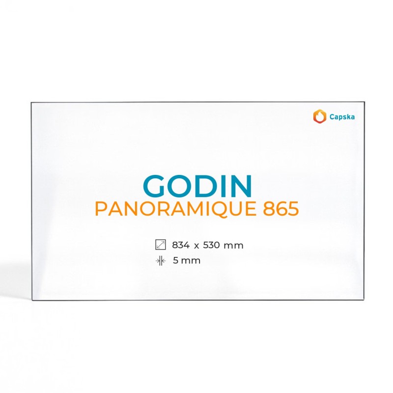 Cristal Godin PANORAMIQUE 865 - Vidrio Rectángulo para chimeneas