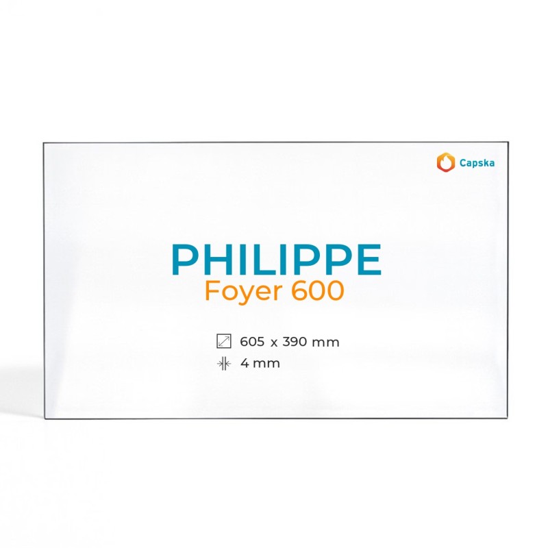 Cristall Philippe FOYER 600 - Vidre Rectangle per xemeneia