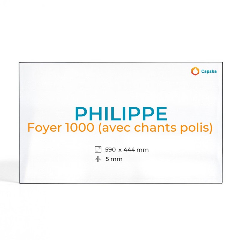 Cristall Philippe FOYER 1000 (Cants polits) - Vidre Rectangle per xemeneia