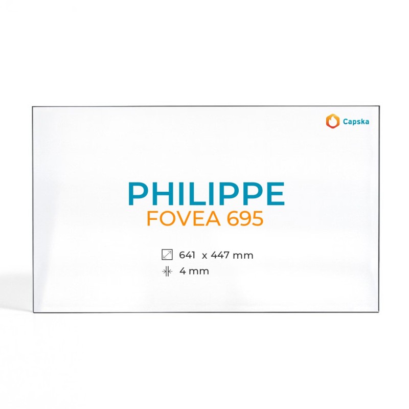 Cristal Philippe FOVEA 695 - Vidrio Rectángulo para chimenea