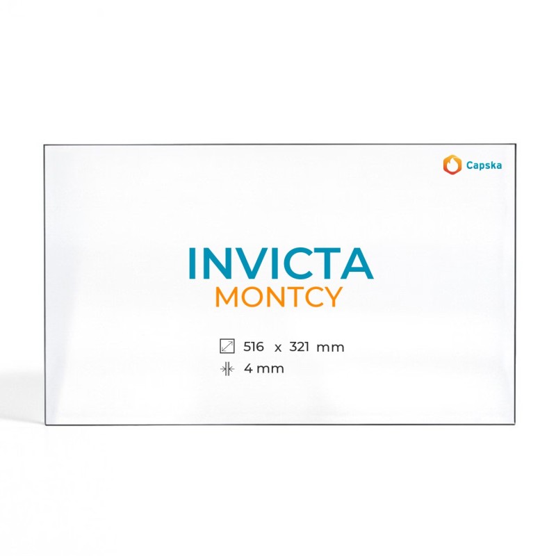 Cristal Invicta MONTCY - Vidrio Rectángulo para estufa de leña