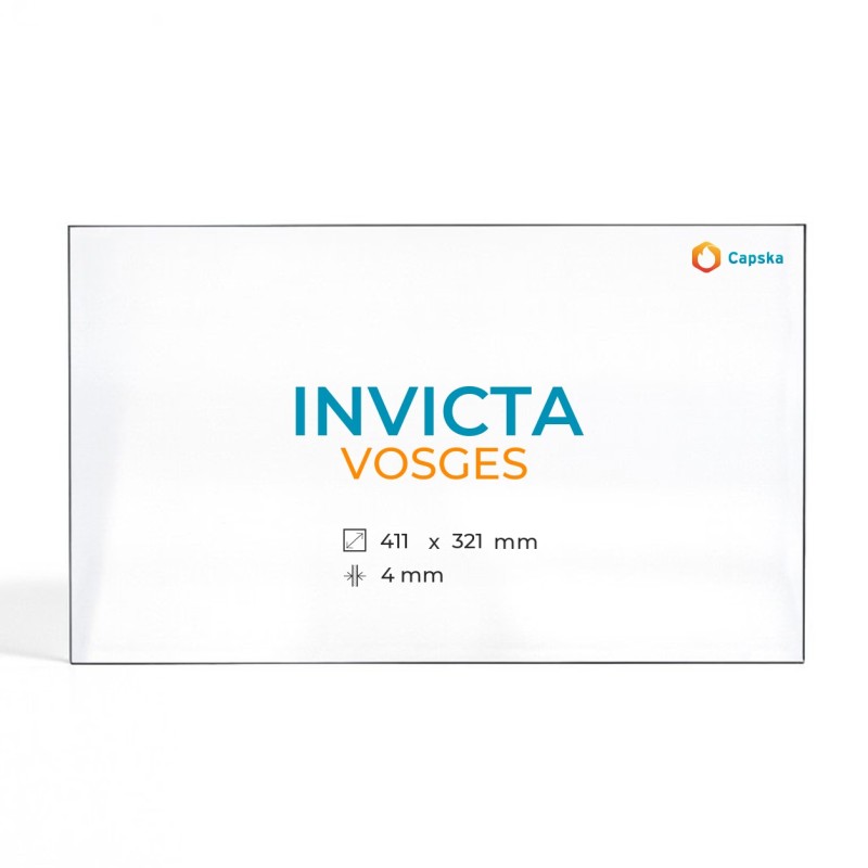 Cristal Invicta VOSGES - Vidrio Rectángulo para estufa de leña
