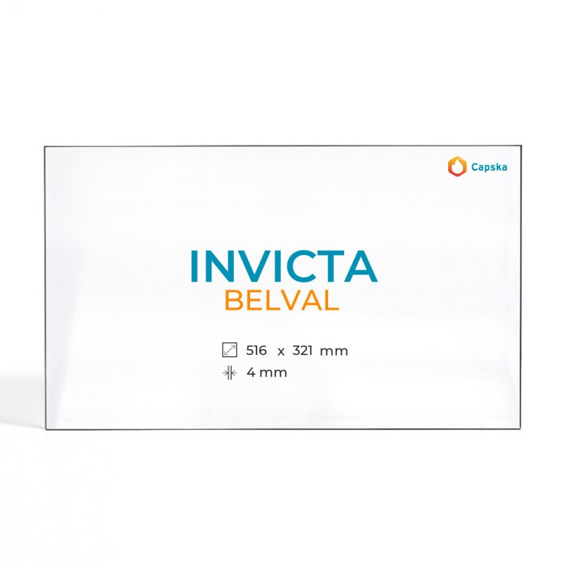 Cristall Invicta BELVAL - Vidre Rectangle per estufa de llenya