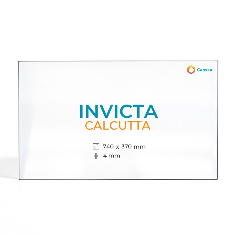 Vidre Rectangle Invicta CALCUTTA per Estufa de Llenya - 740x370x4mm