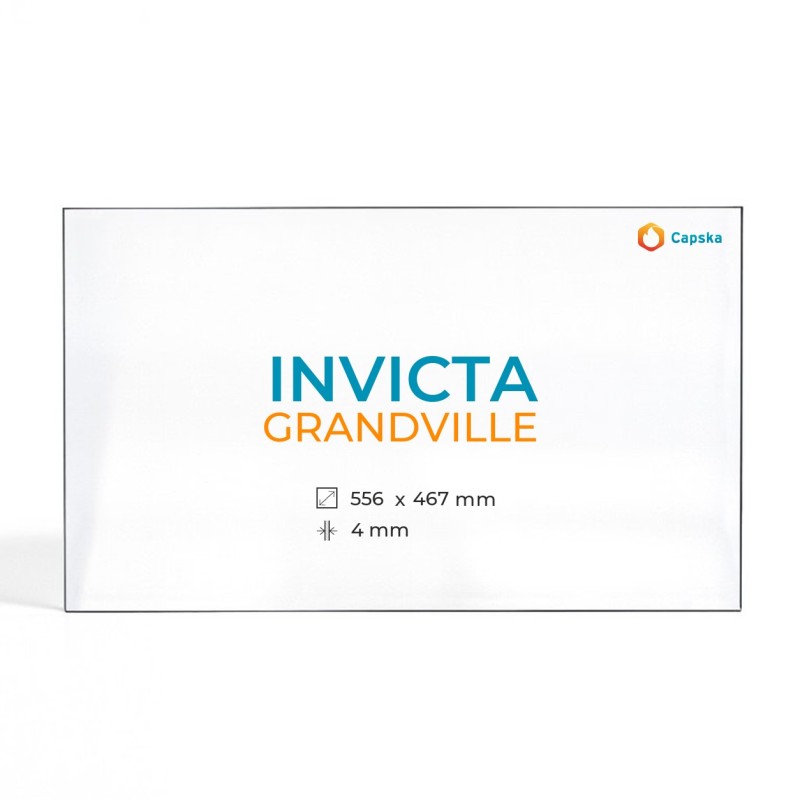 Cristall Invicta GRANDVILLE - Vidre Rectangle per estufa de llenya