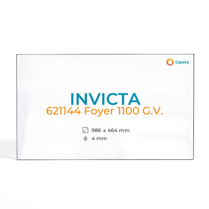 Cristal Invicta 621144 FOYER 1100 G.V. - Vidrio Rectángulo para chimenea