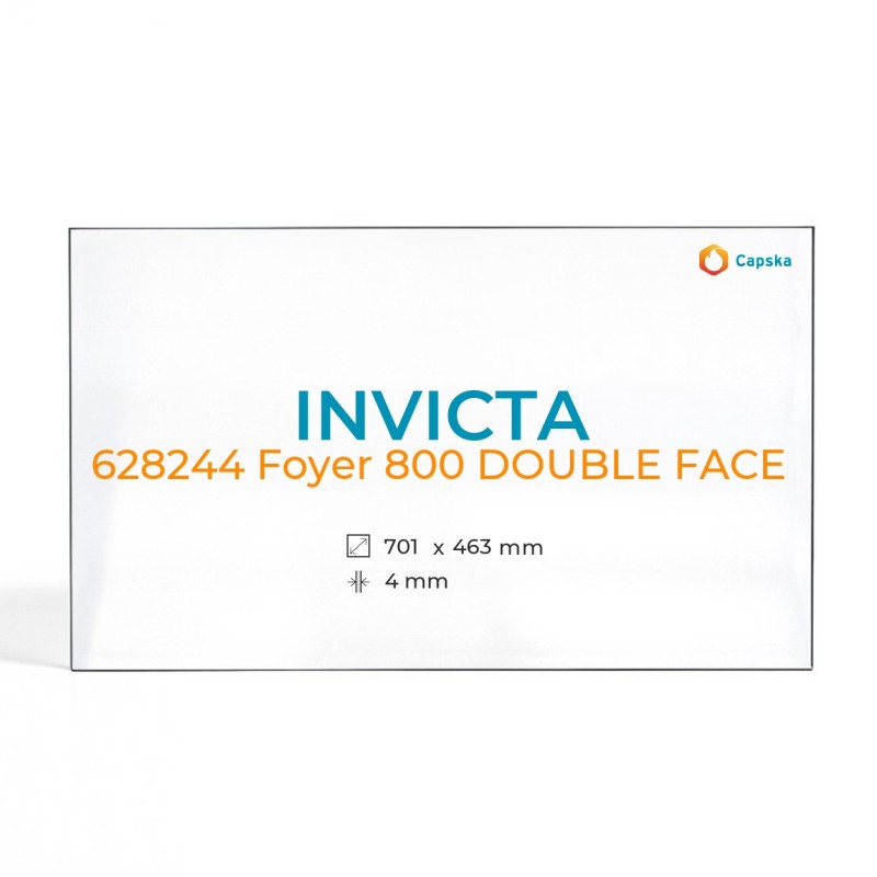 Cristall Invicta 628244 FOYER 800 DOUBLE FACE - Vidre Rectangle per xemeneia