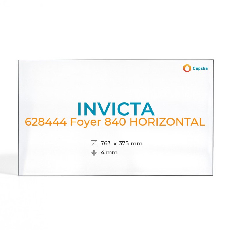 Cristal Invicta 628444 FOYER 840 HORIZONTAL - Vidrio Rectángulo para chimenea