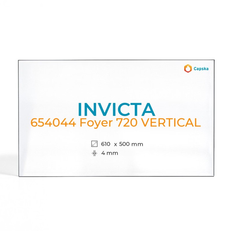 Cristall Invicta 654044 FOYER 720 VERTICAL - Vidre Rectangle per xemeneia