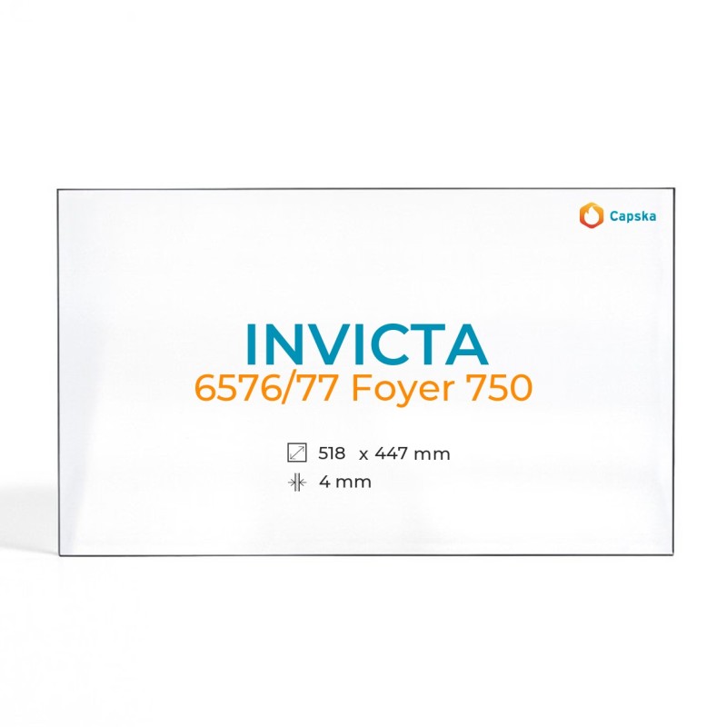 Cristall Invicta 6576/77 FOYER 750 - Vidre Rectangle per xemeneia