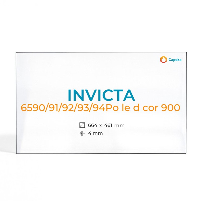 Cristall Invicta 6590/91/92/93/94POÊLE DÉCOR 900 - Vidre Rectangle per inserit de xemeneia