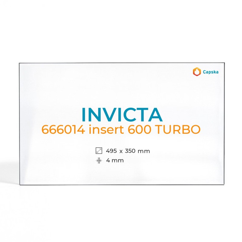 Cristall Invicta 666014 INSERT 600 TURBO - Vidre Rectangle per inserit de xemeneia